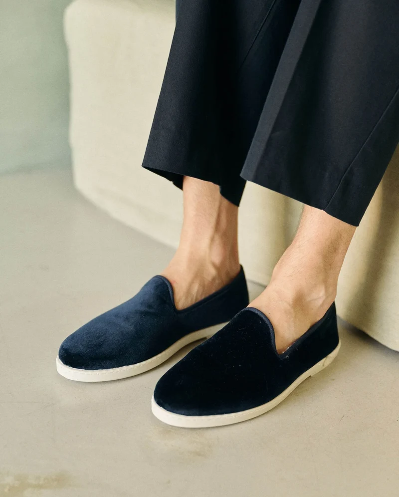 Chausson homme Bruson, velours marine