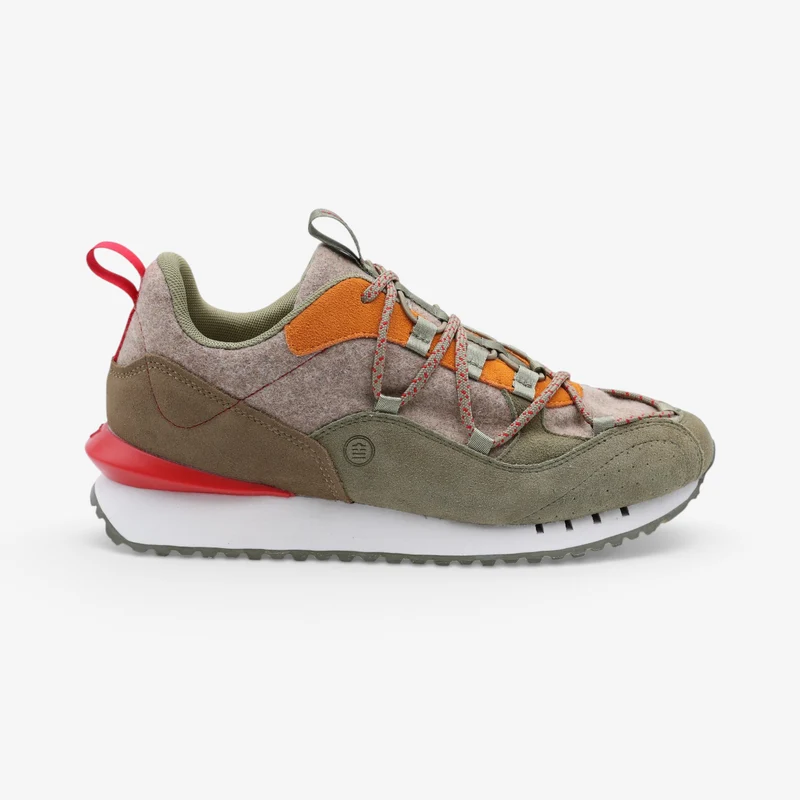 Sneakers Appolo lainage et suède taupe