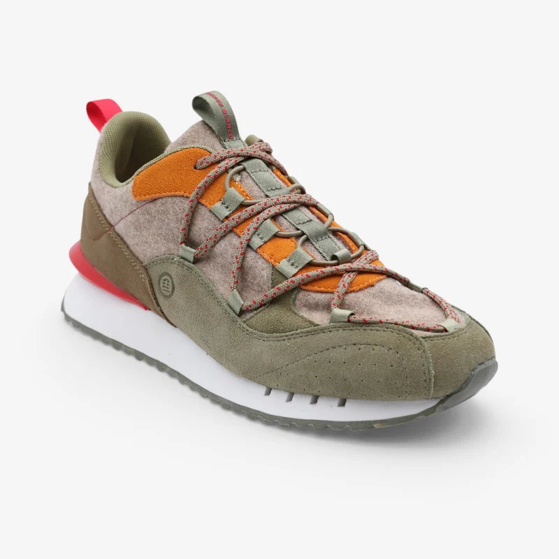 Sneakers Appolo lainage et suède taupe
