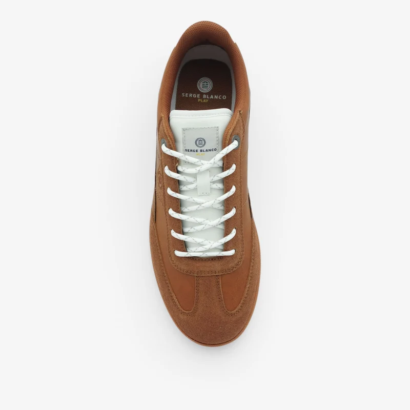 Sneakers bi-matière marron London