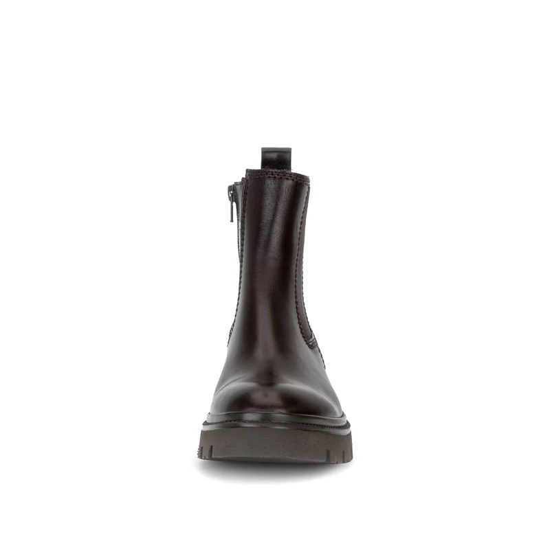 Bottines cognac en cuir lisse