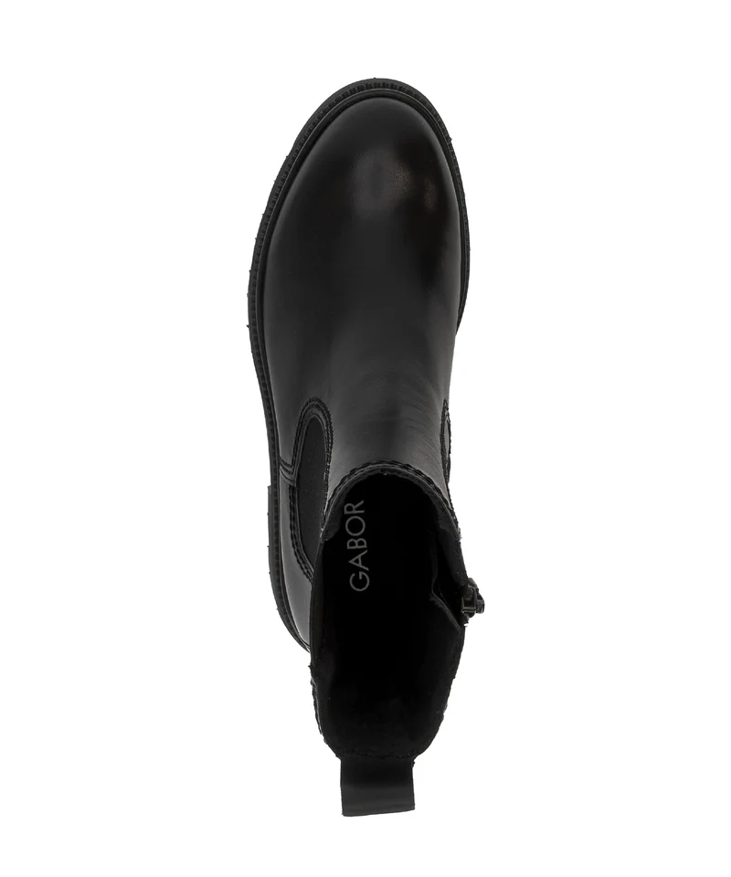 Bottines noires en cuir lisse
