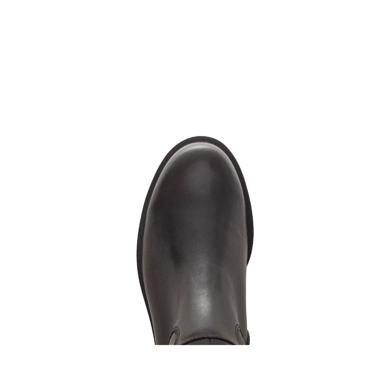 Bottes marron en cuir lisse