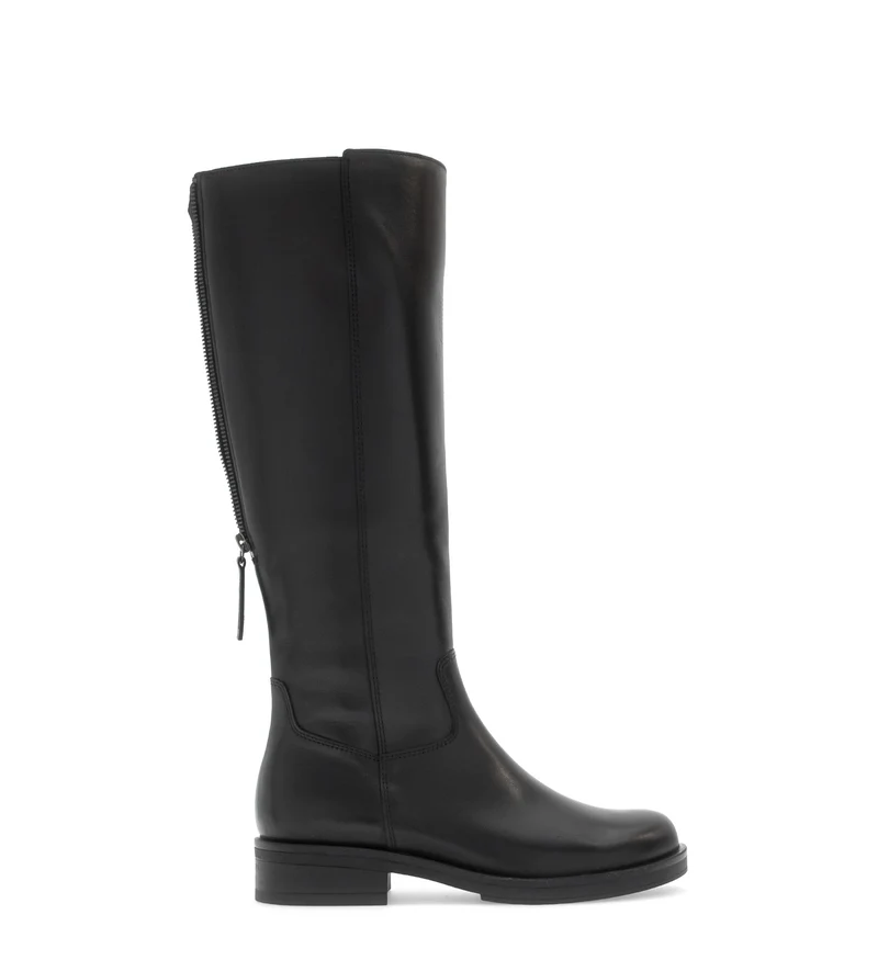 Bottes noires en cuirs combinés
