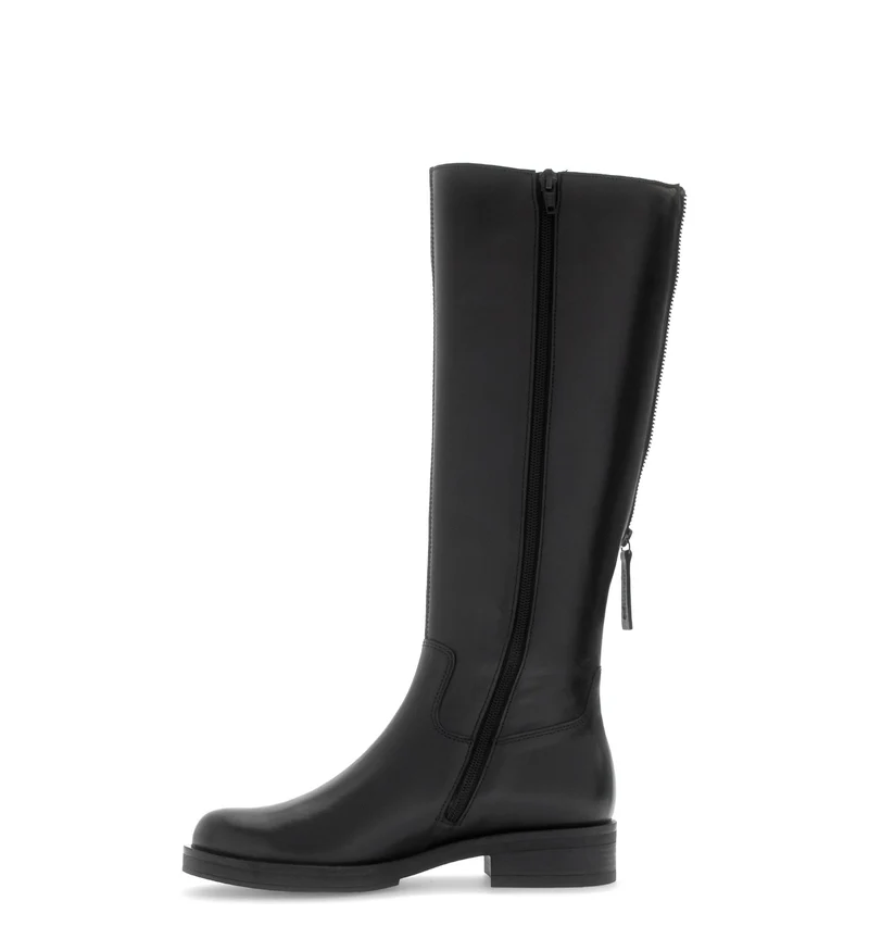 Bottes noires en cuirs combinés