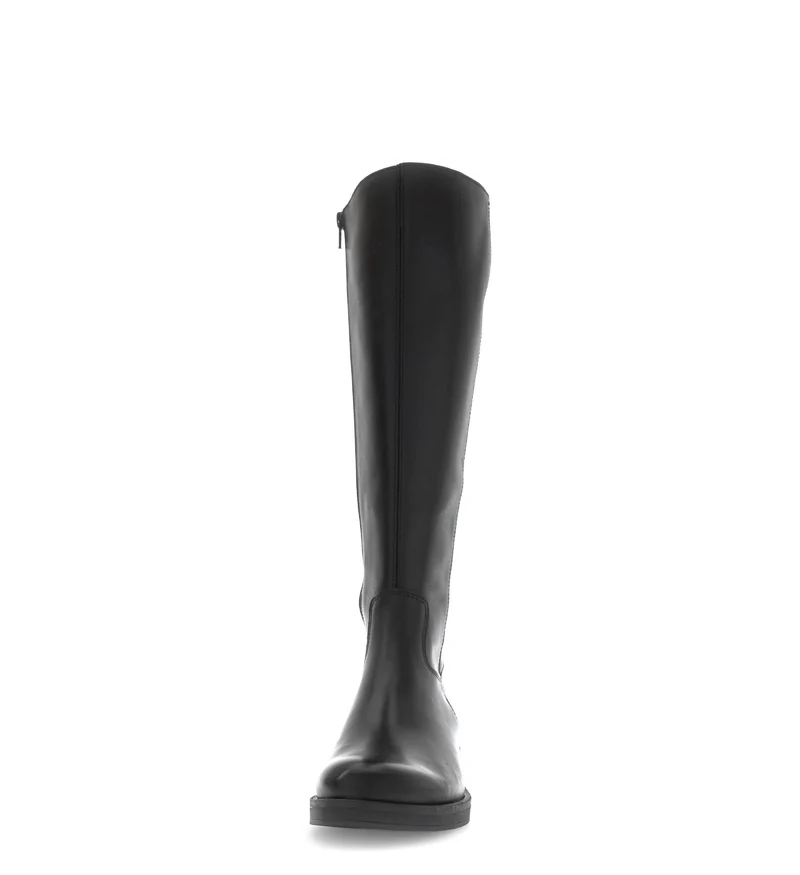 Bottes noires en cuirs combinés