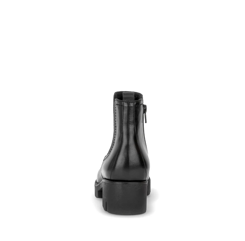 Bottines noires en cuir lisse