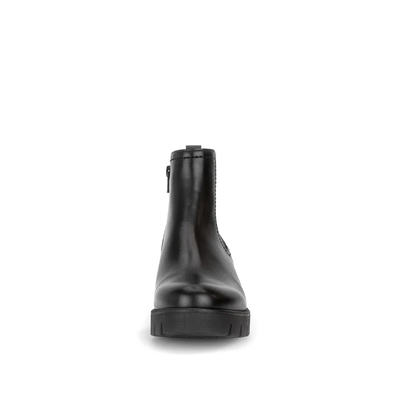 Bottines noires en cuir lisse