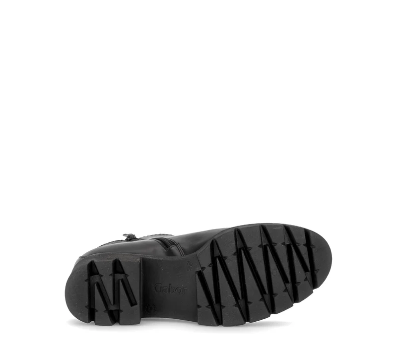 Bottines noires en cuir lisse