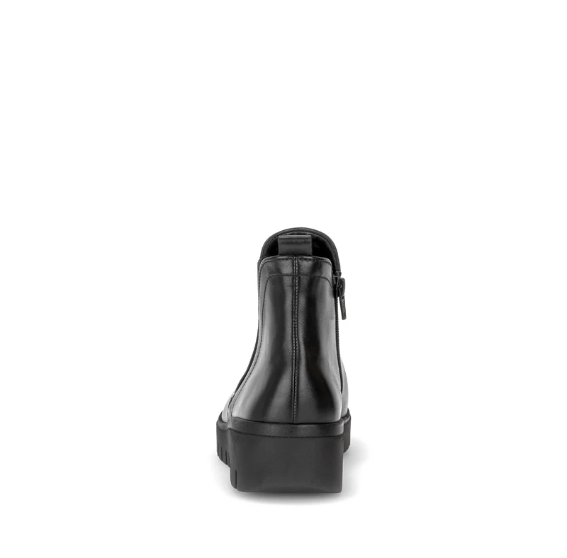 Bottines noires en cuir lisse