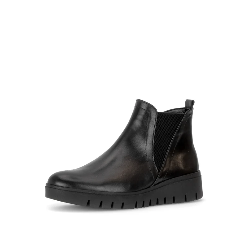 Bottines noires en cuir lisse