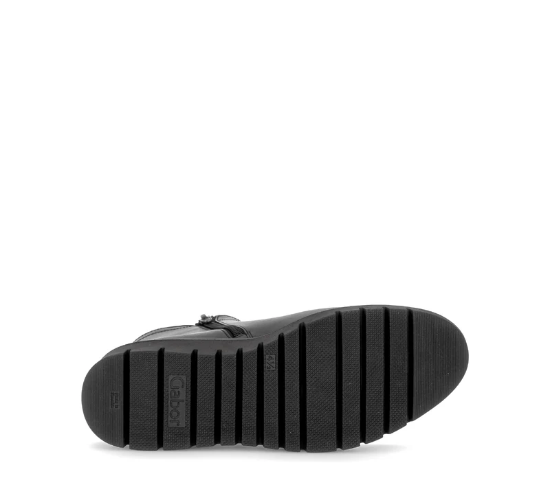 Bottines noires en cuir lisse