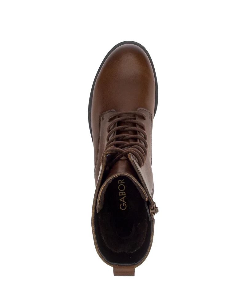 Bottines cognac en cuir lisse