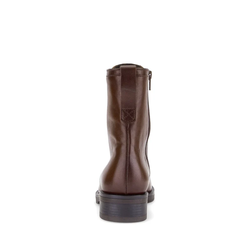 Bottines cognac en cuir lisse