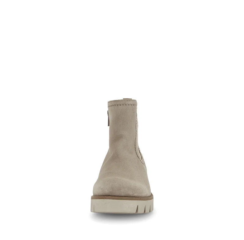 Bottines beiges en cuir velours
