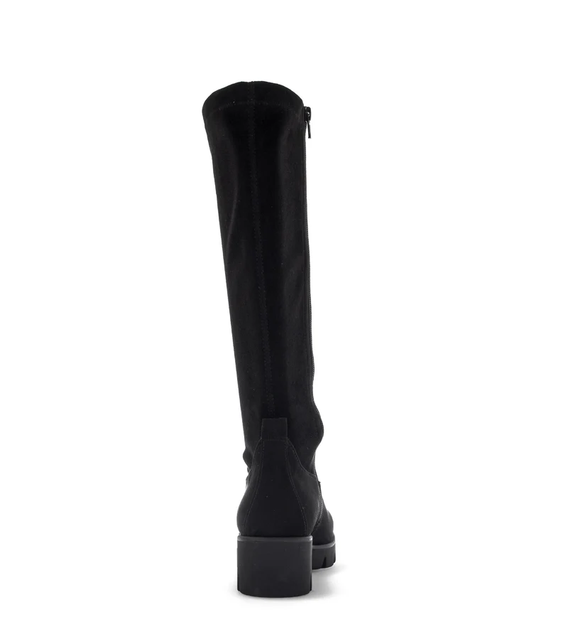 Bottes noires en cuir velours