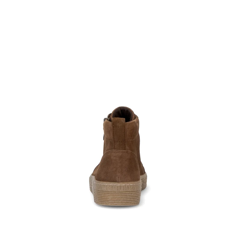 Baskets montantes marron en cuir velours
