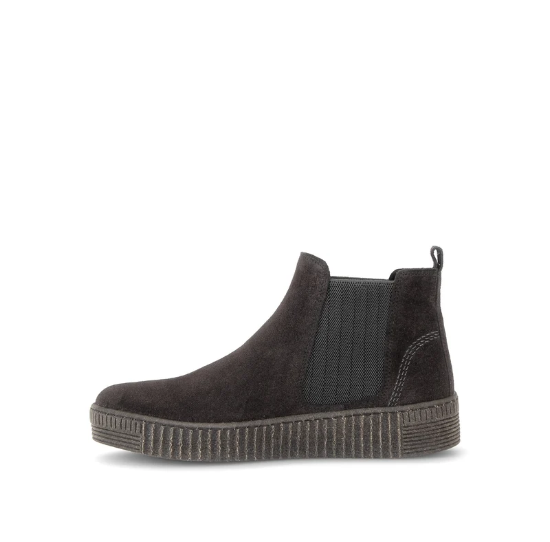 Bottines grises en cuir velours