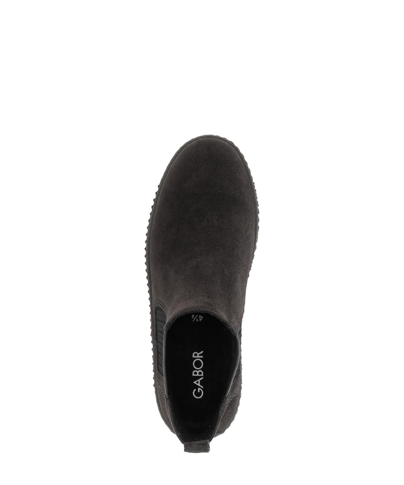 Bottines grises en cuir velours