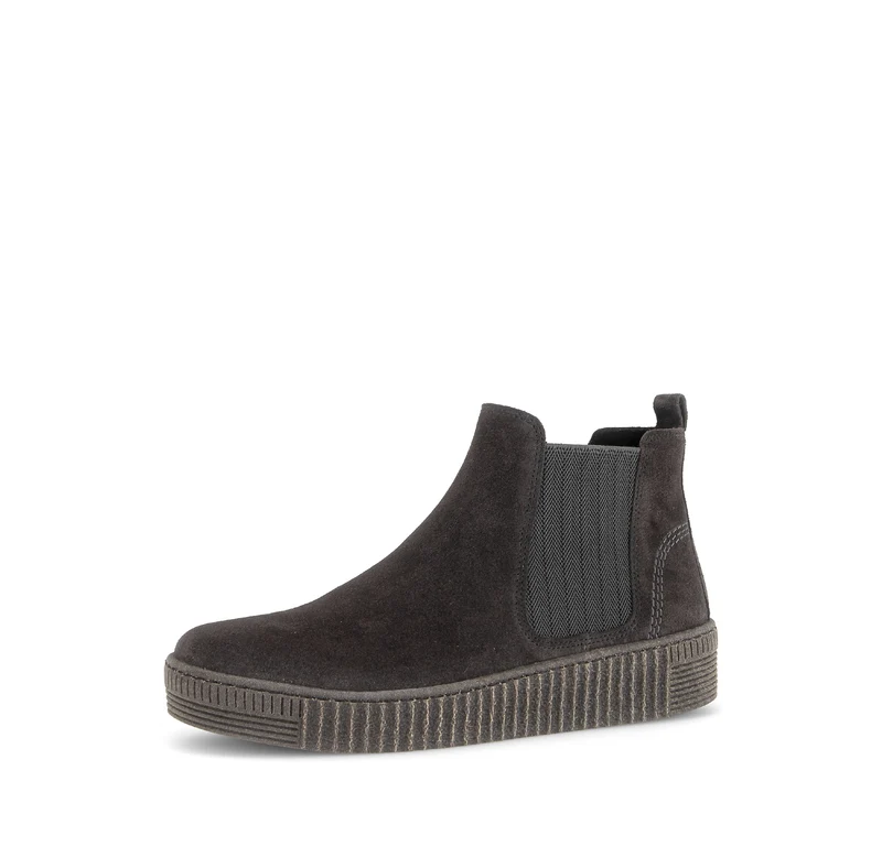 Bottines grises en cuir velours