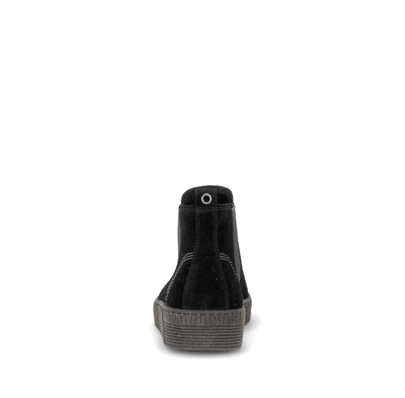 Bottines noires en cuir velours