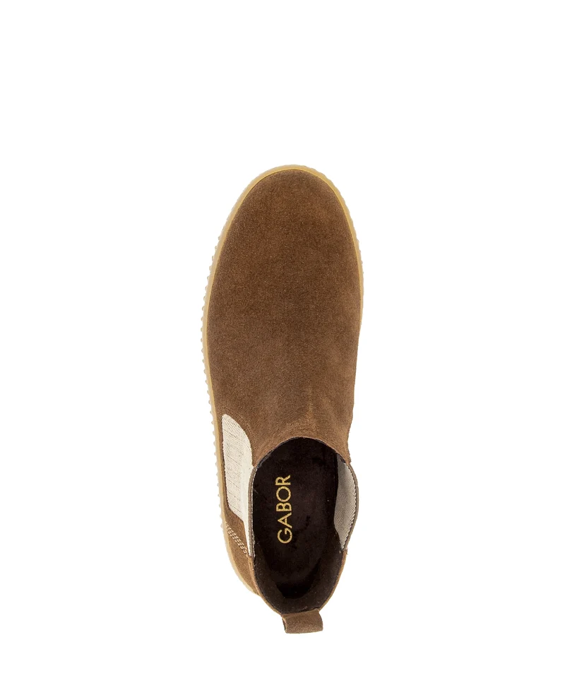 Bottines cognac en cuir velours