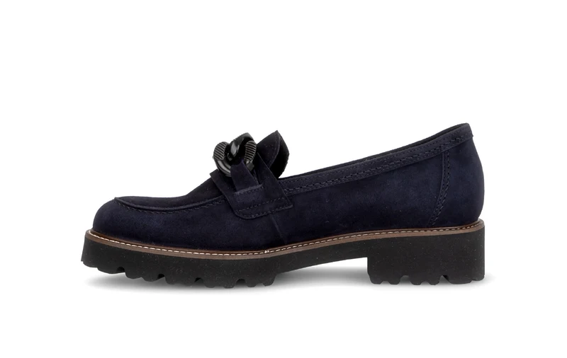 Mocassins bleus en cuir velours