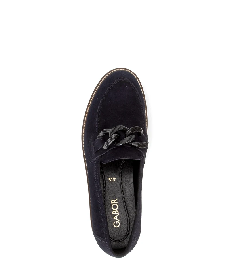 Mocassins bleus en cuir velours