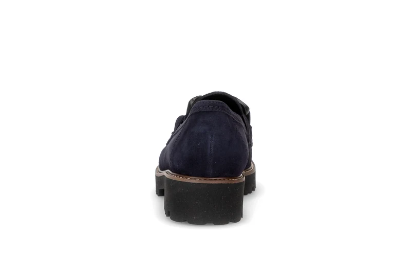 Mocassins bleus en cuir velours