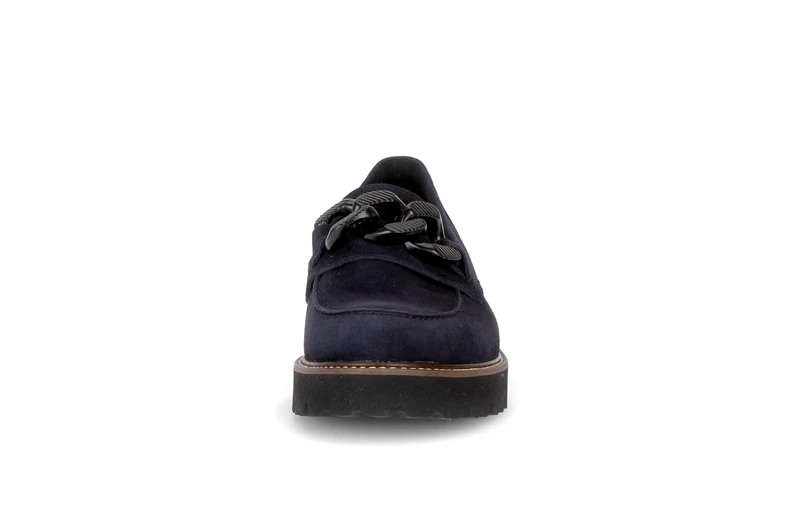 Mocassins bleus en cuir velours