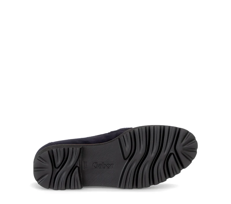 Mocassins bleus en cuir velours