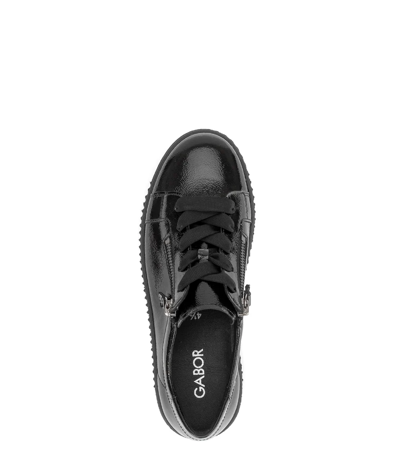 Baskets noires en cuir verni