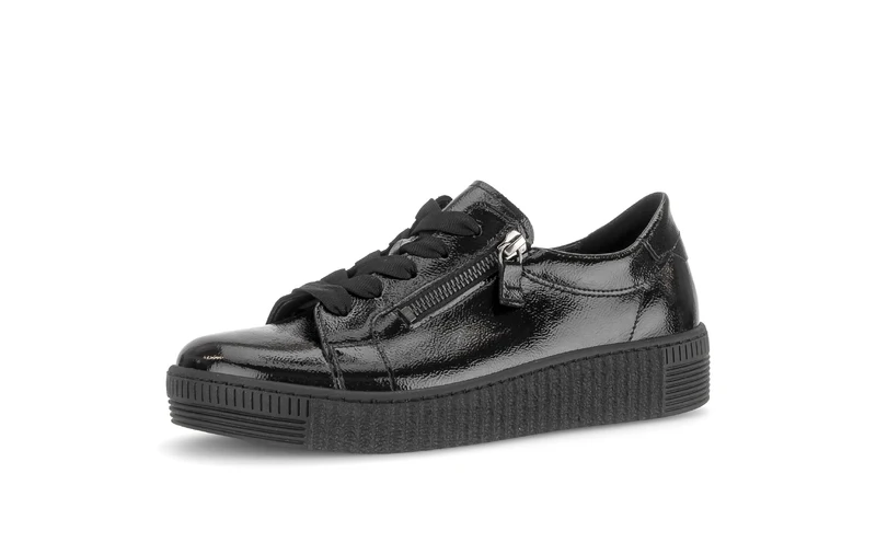 Baskets noires en cuir verni