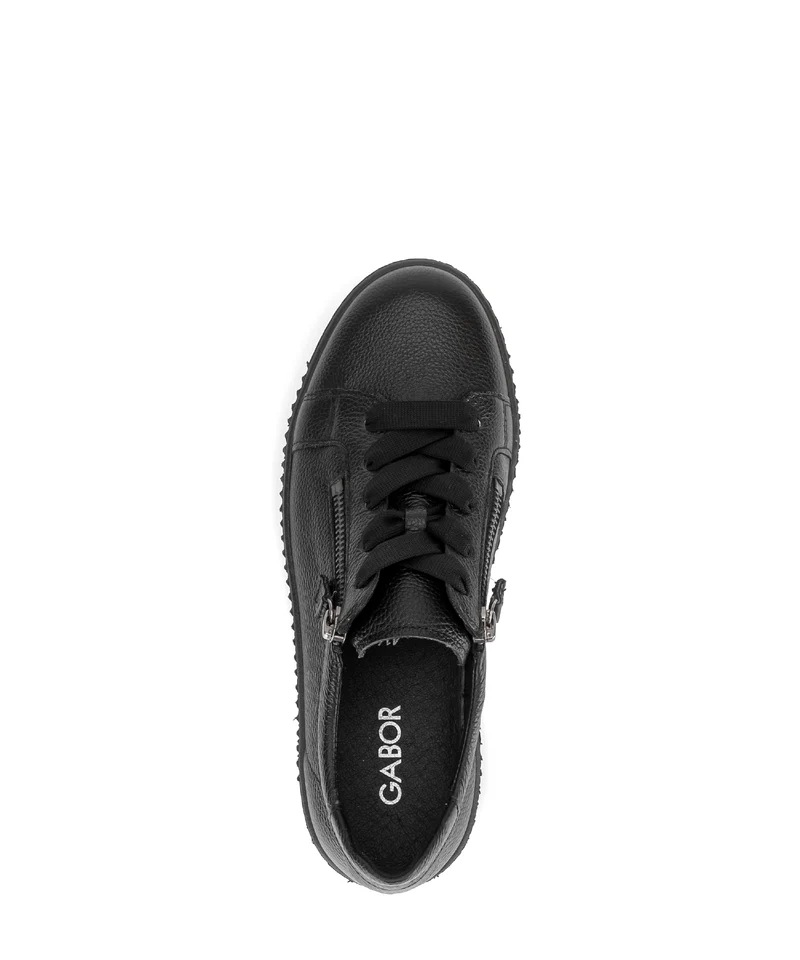 Baskets noires en cuir lisse