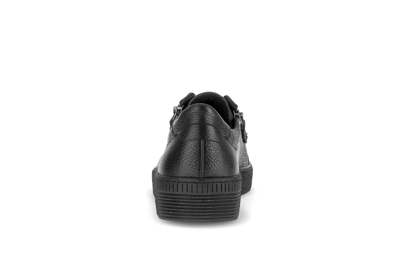 Baskets noires en cuir lisse