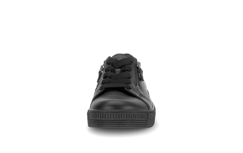 Baskets noires en cuir lisse