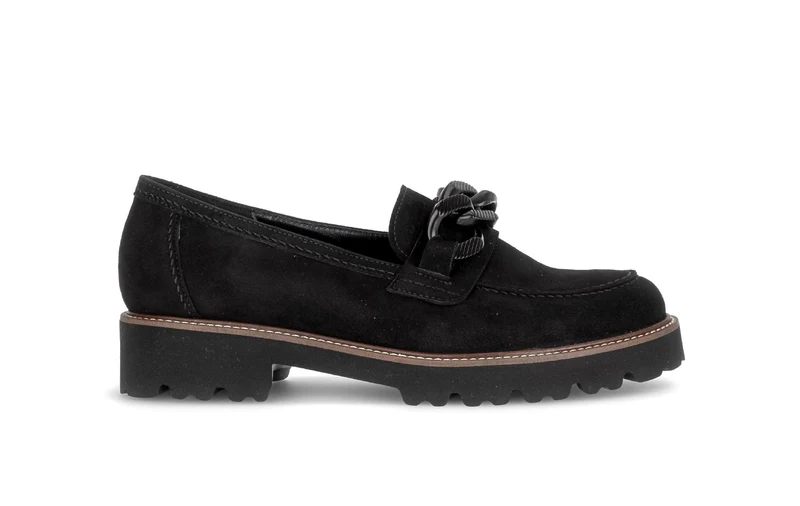 Mocassins noirs en cuir velours