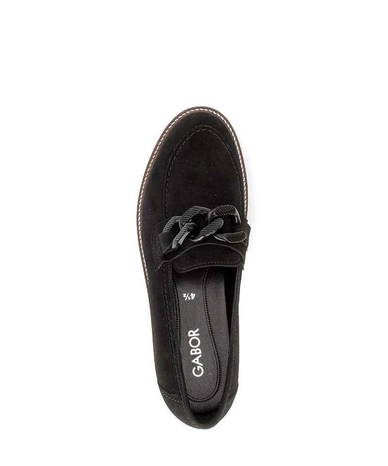 Mocassins noirs en cuir velours