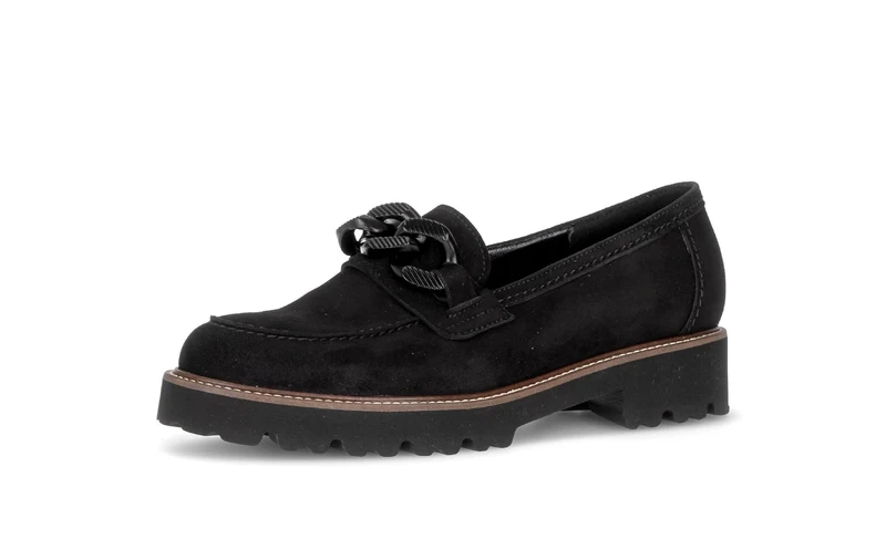 Mocassins noirs en cuir velours