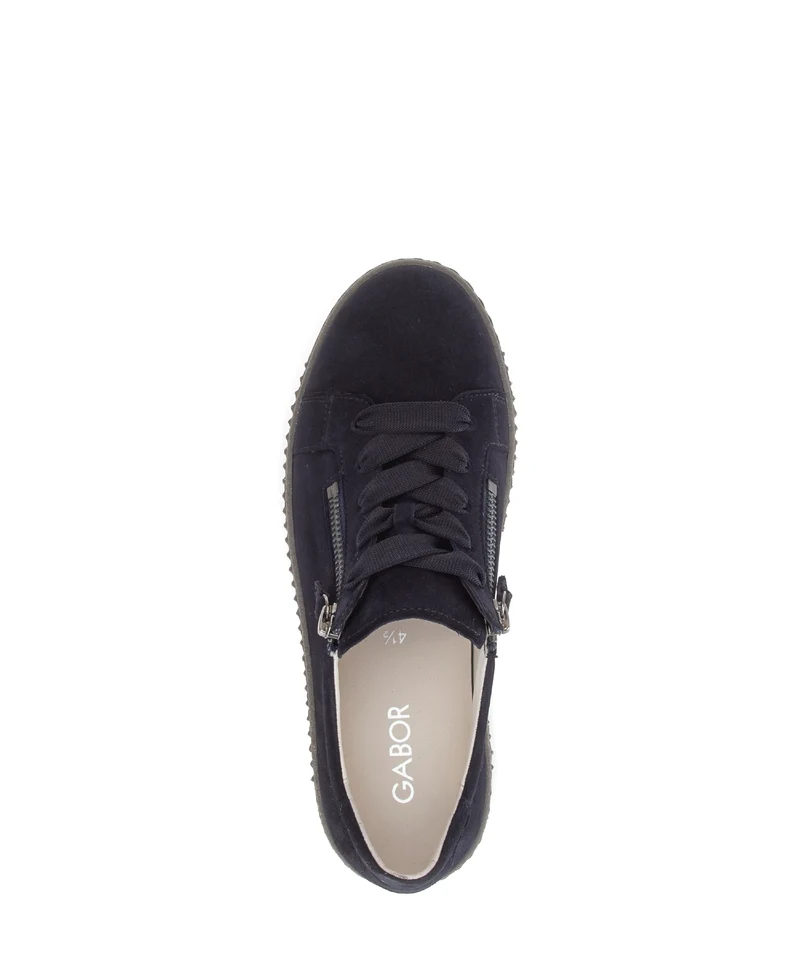 Baskets bleues en cuir velours