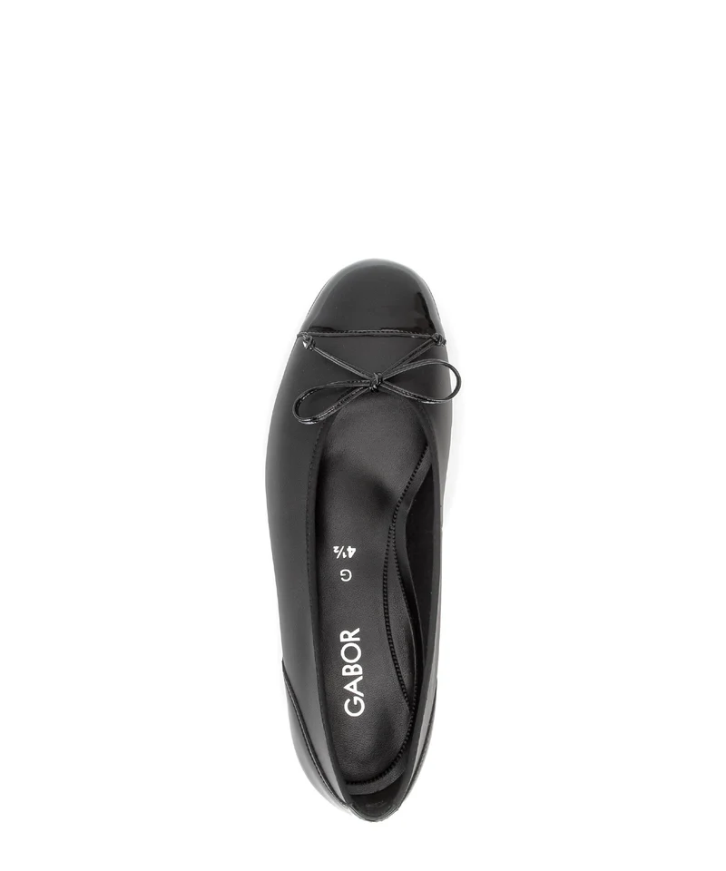 Ballerines noires en cuirs combinés