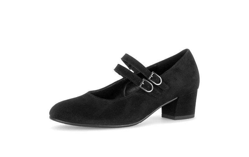 Escarpins noirs en cuir velours