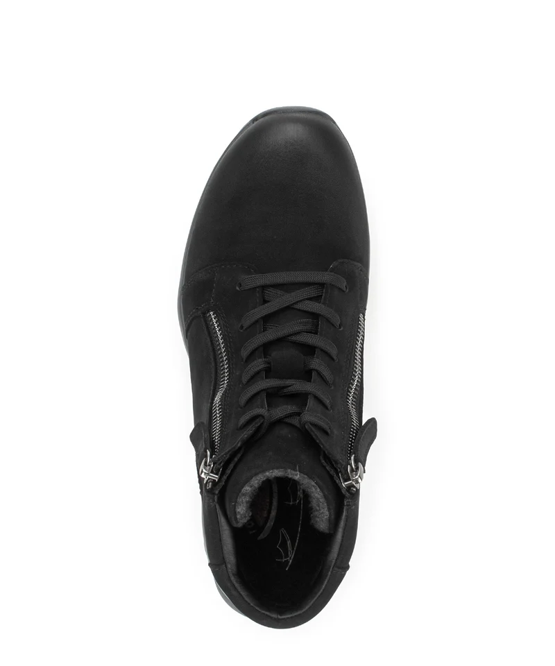 Baskets montantes noires en cuir nubuck