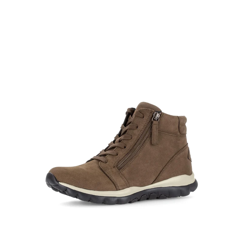 Baskets montantes cognac en cuir nubuck