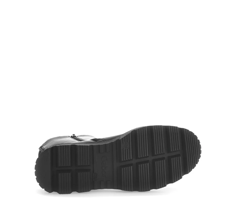Bottines noires en cuir et textile combinés