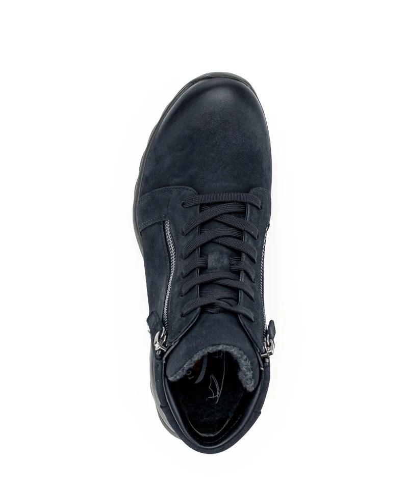 Baskets montantes bleues en cuir nubuck