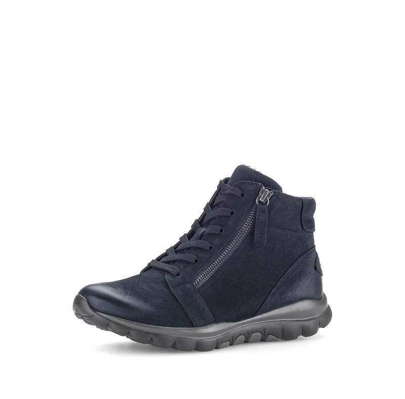 Baskets montantes bleues en cuir nubuck