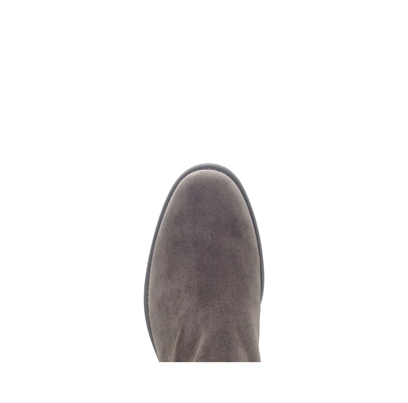 Bottes marron en cuir velours