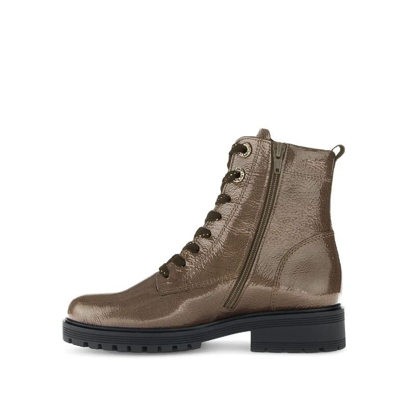 Bottines marron en cuir verni