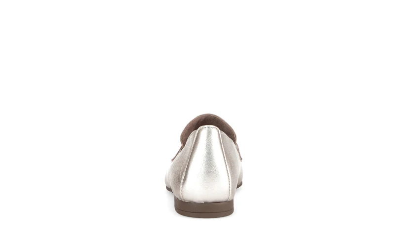 Mocassins dorés en cuir métallisé